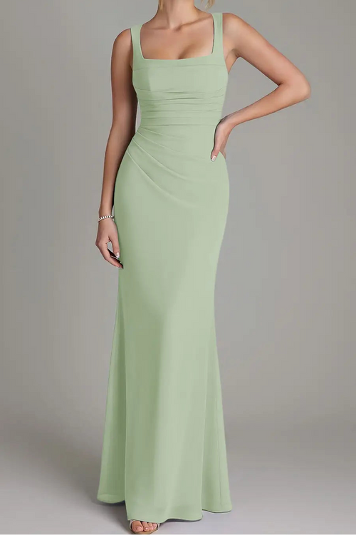 Bluish green Mermaid Corset Chiffon Dress