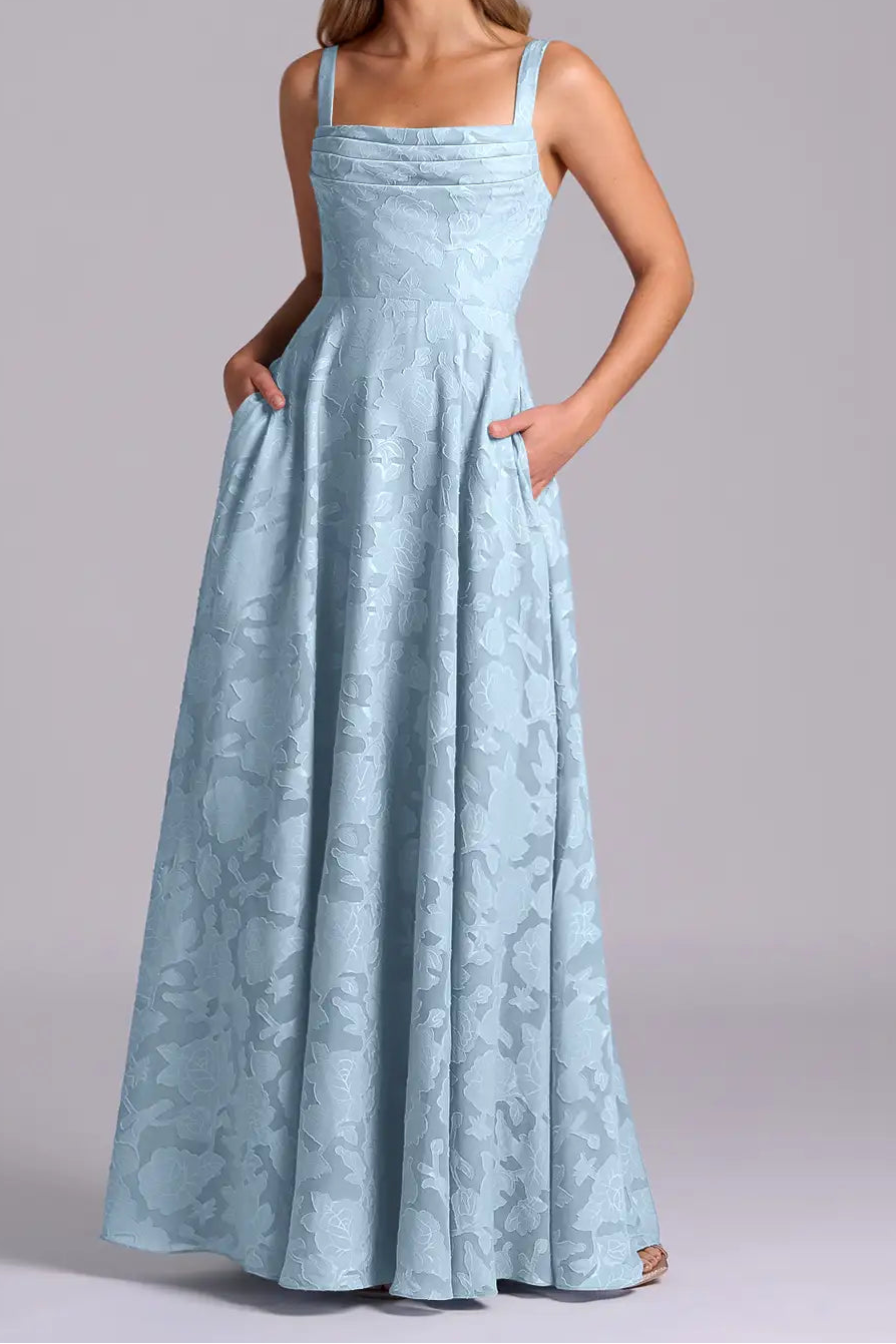 Romantic A line pleated dress with floral burnout detailing