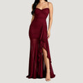Elegant Burgundy Evening Dress