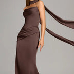 Women's Off Shoulder Satin Mermaid Gown