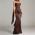 Women's Off Shoulder Satin Mermaid Gown
