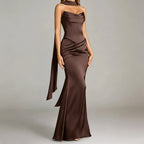 Women's Off Shoulder Satin Mermaid Gown