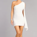 Women's One Shoulder Ruched Bodycon Mini Dress