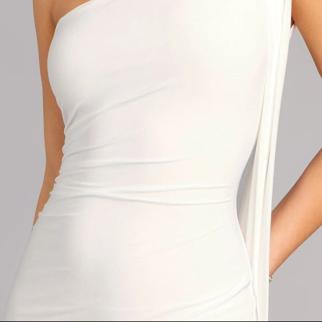 Women's One Shoulder Ruched Bodycon Mini Dress
