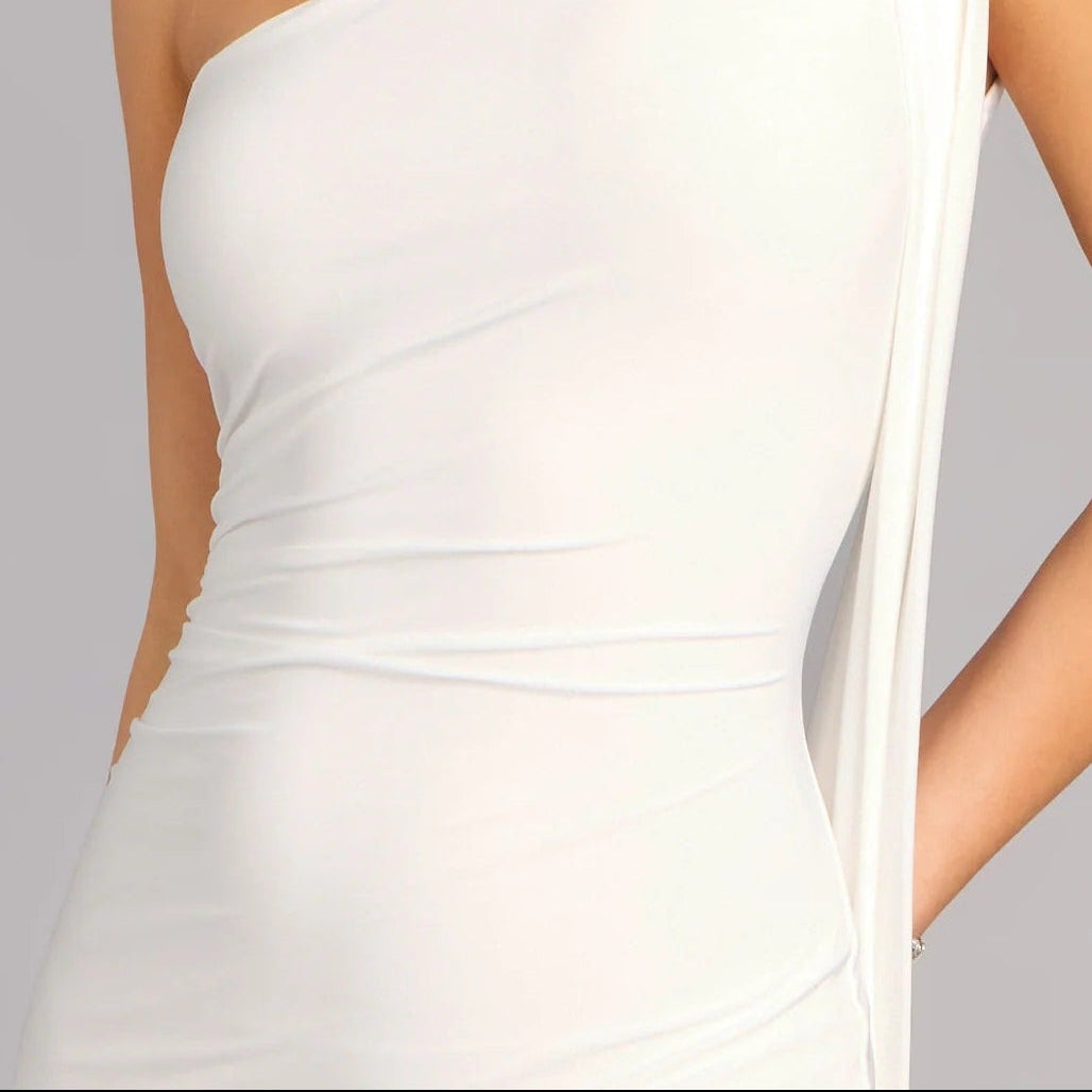 Women's One Shoulder Ruched Bodycon Mini Dress