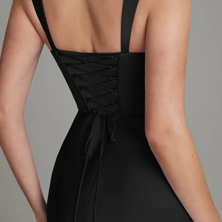 Women's Square Neck Satin Mermaid Gown
