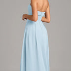 Women's Strapless A Line Chiffon Maxi Gown