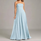 Women's Strapless A Line Chiffon Maxi Gown