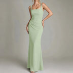 Women's Wide Strap Square Neck Mermaid Gown