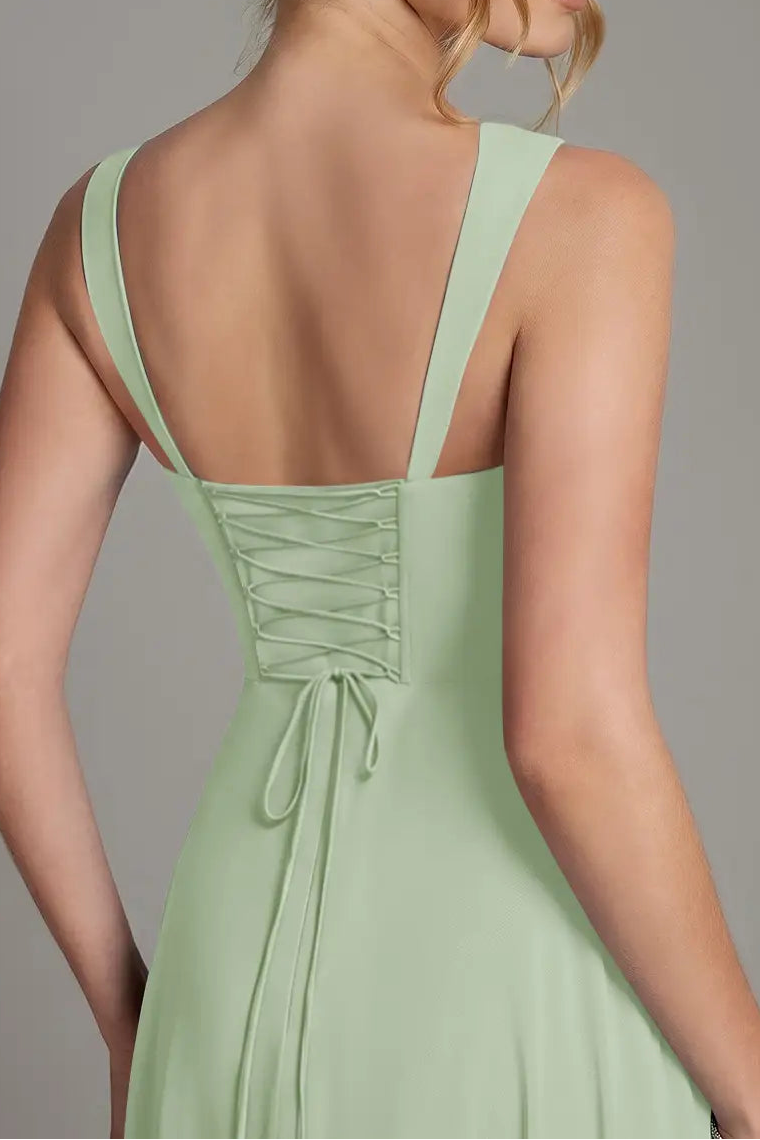 Bluish green Mermaid Corset Chiffon Dress