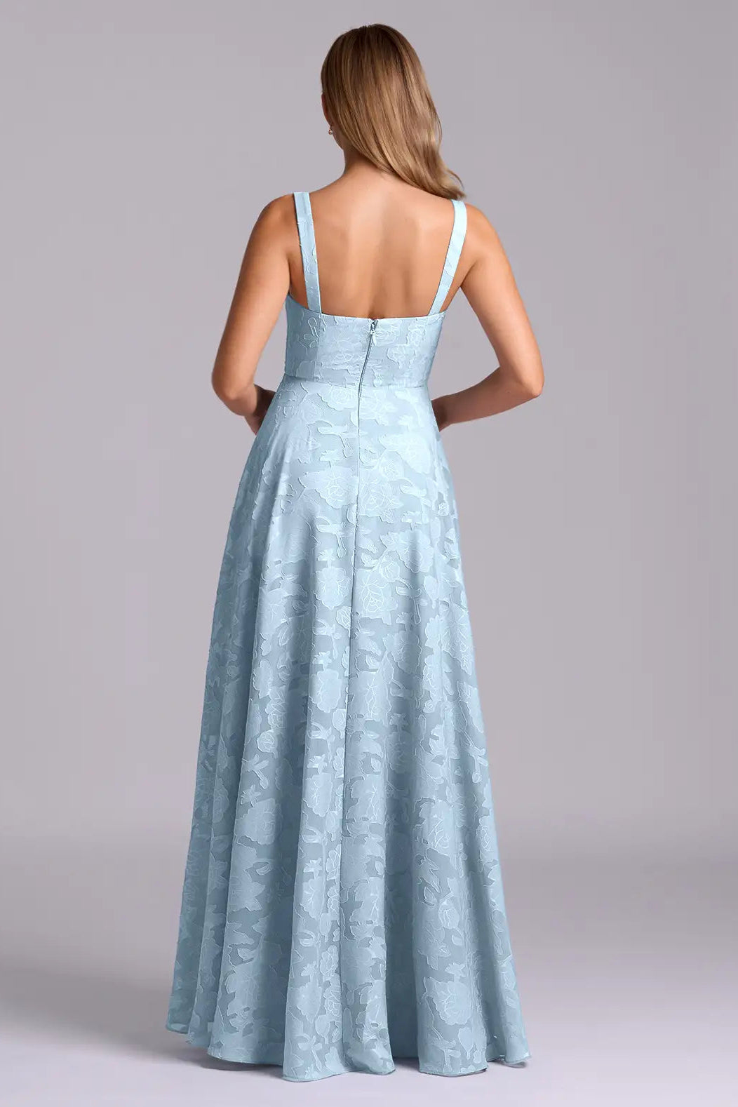 Romantic A line pleated dress with floral burnout detailing