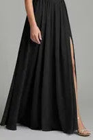 Black A-Line Chiffon Bridesmaid Dress