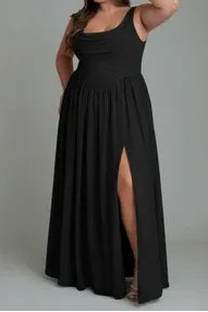 Black A-Line Chiffon Bridesmaid Dress